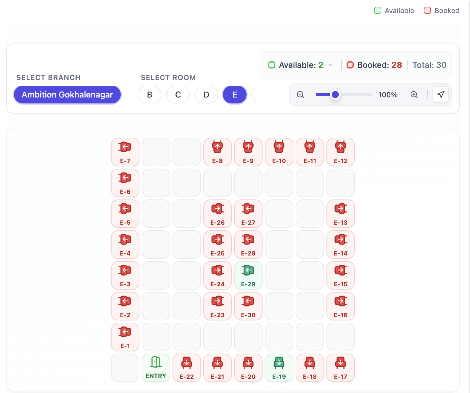Seat Layout Interface